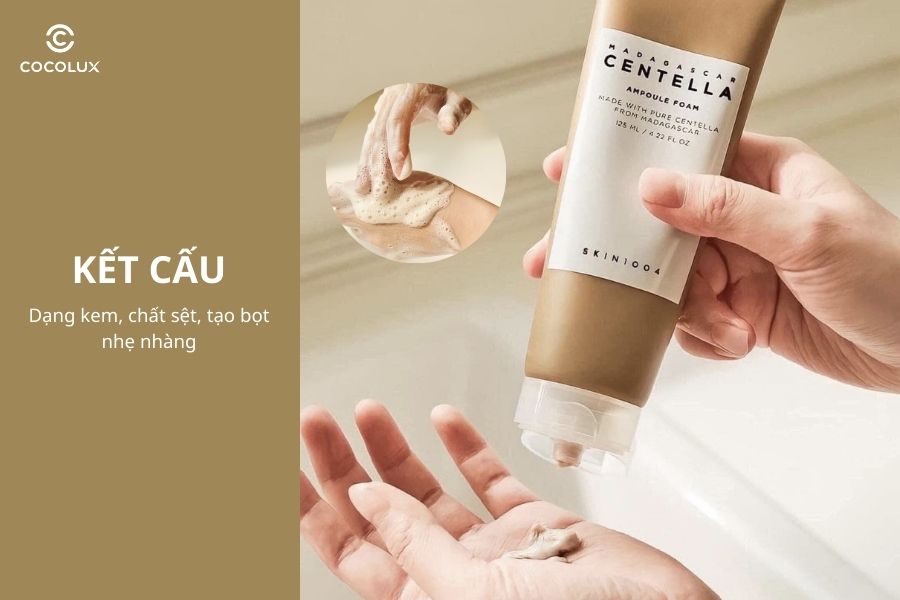 Kết cấu của sữa rửa mặt Skin1004 Madagascar Centella Ampoule Foam