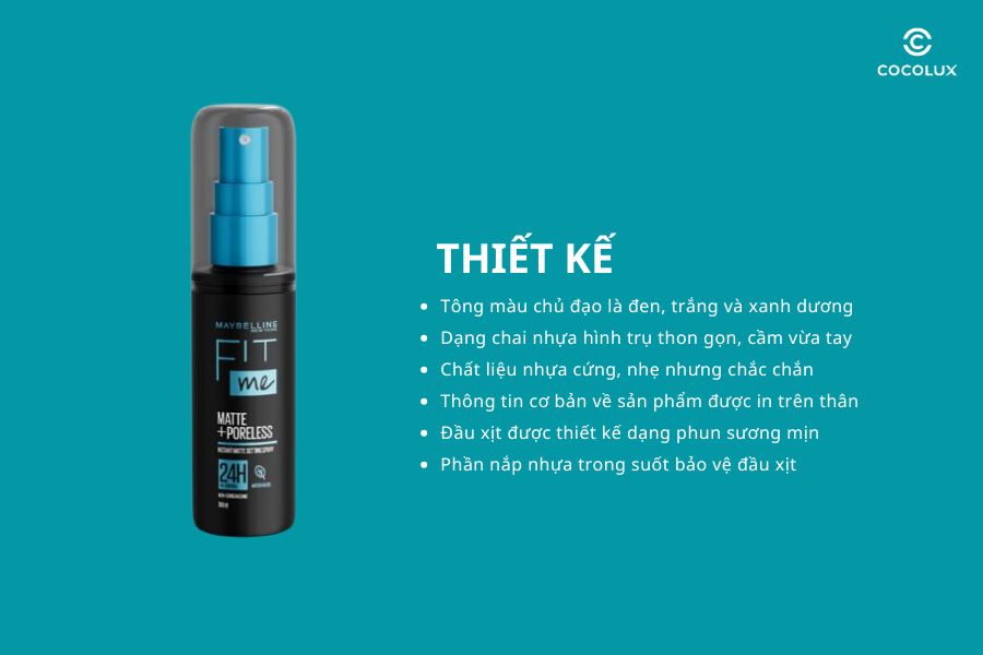 review-xit-khoa-nen-co-dinh-trang-diem-maybelline-fit-me-matte-poreless-setting-spray-60ml-2 Thiết kế của xịt khoá nền cố định trang điểm Maybelline Fit Me Matte + Poreless Setting Spray 60ml