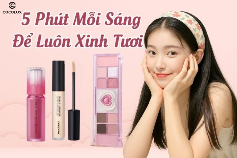 Bí quyết 5 phút trang điểm xinh tươi mỗi ngày với 3 món đồ