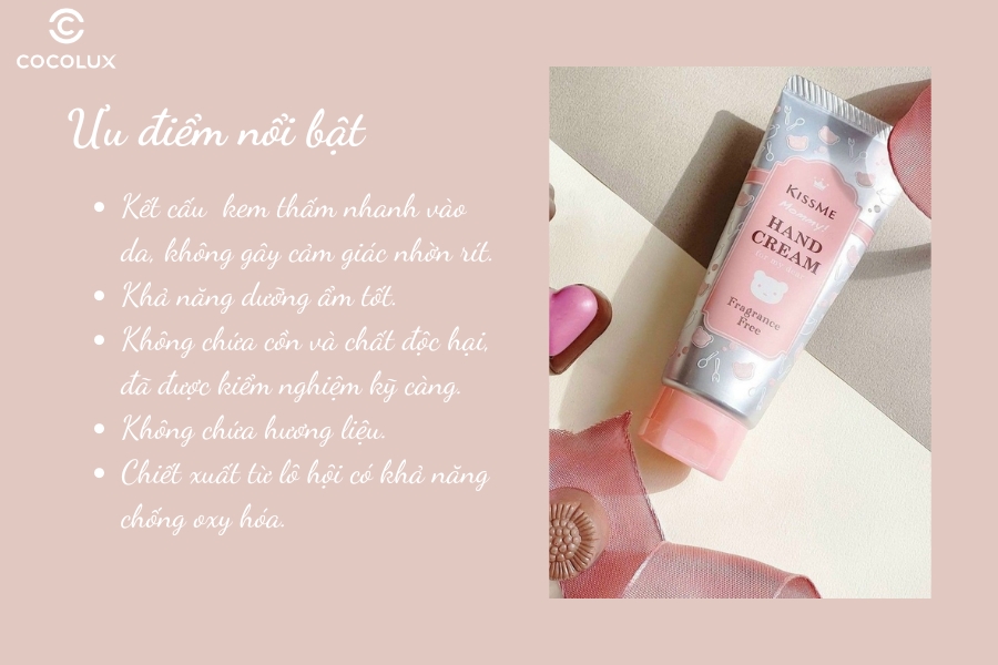 Ưu điểm của kem dưỡng da tay Kiss Me không mùi dành cho bé