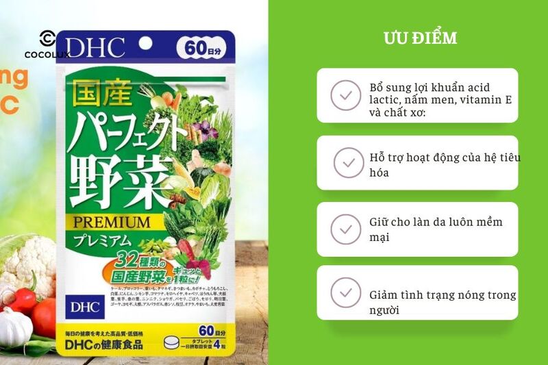 Ưu điểm của Viên Uống DHC Rau Củ